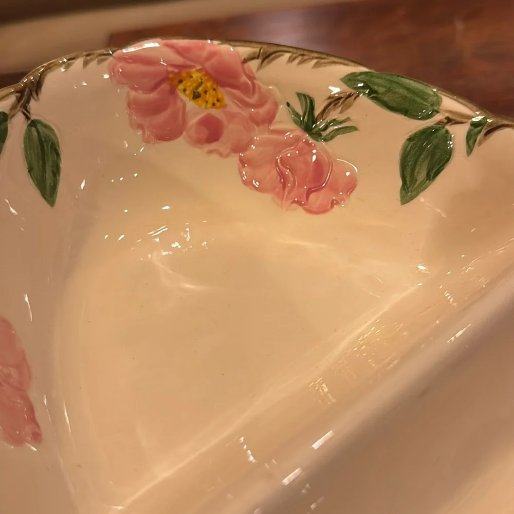 VINTAGE Franciscan Desert Rose Divided Serving Dish Pink Floral Cottagecore USA